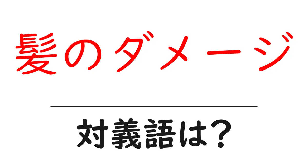 髪のダメージの対義語・反対語を使用例を交えて分かりやすく解説!