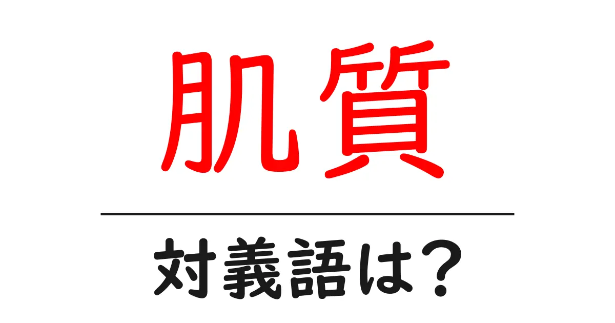 肌質の対義語・反対語を使用例を交えて分かりやすく解説!