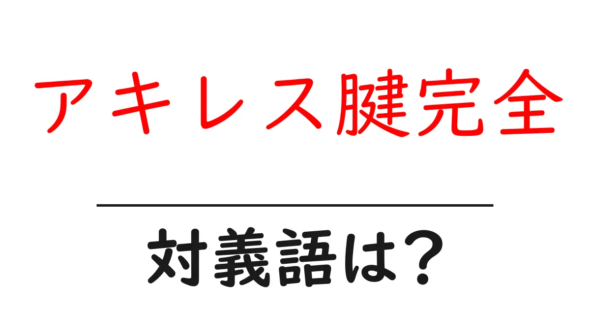 アキレス腱完全の対義語・反対語を使用例を交えて分かりやすく解説!
