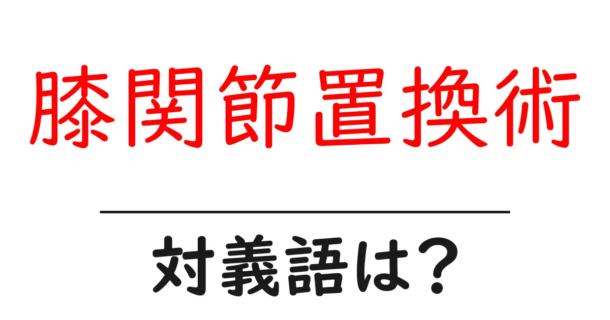 膝関節置換術の対義語・反対語を使用例を交えて分かりやすく解説！
