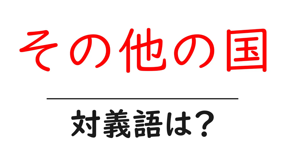 その他の国の対義語・反対語を使用例を交えて分かりやすく解説!