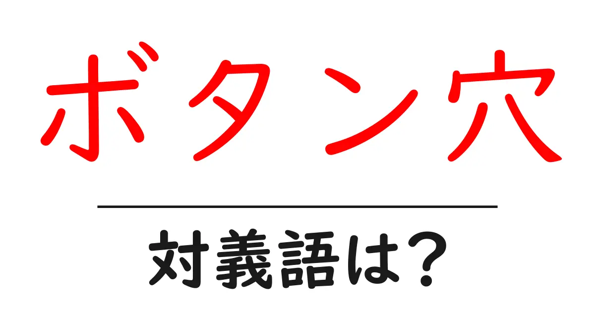 ボタン穴の対義語・反対語を使用例を交えて分かりやすく解説!