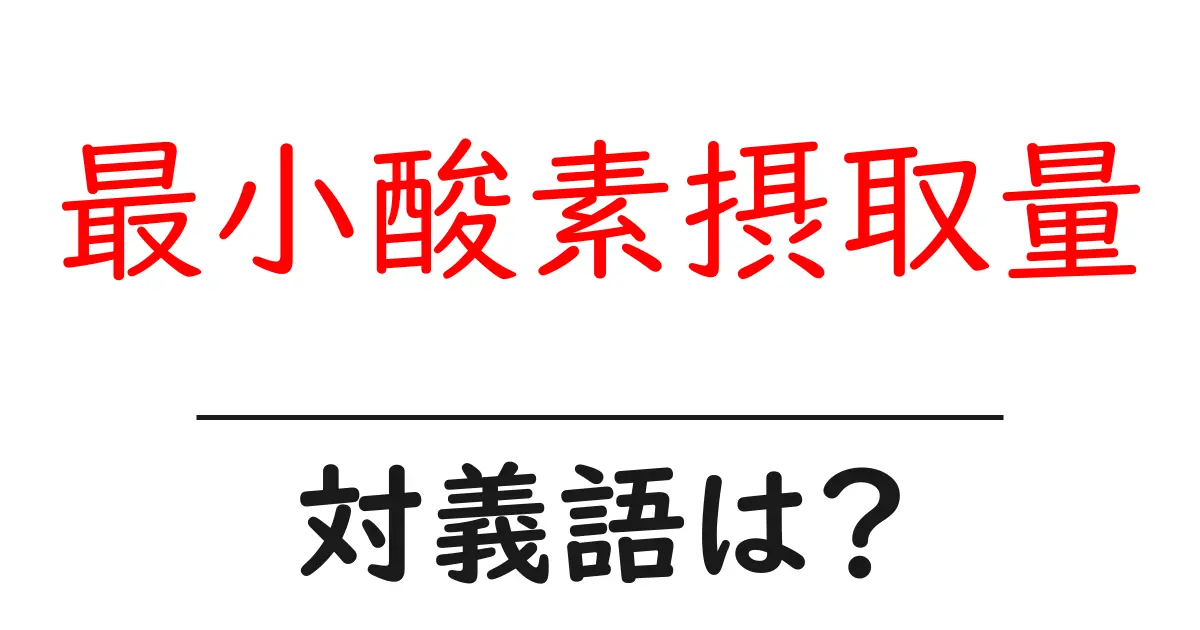 最小酸素摂取量の対義語・反対語を使用例を交えて分かりやすく解説!