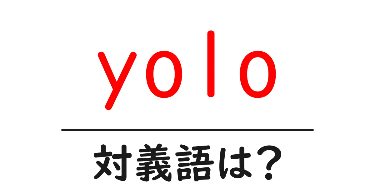 yoloの対義語・反対語を使用例を交えて分かりやすく解説!