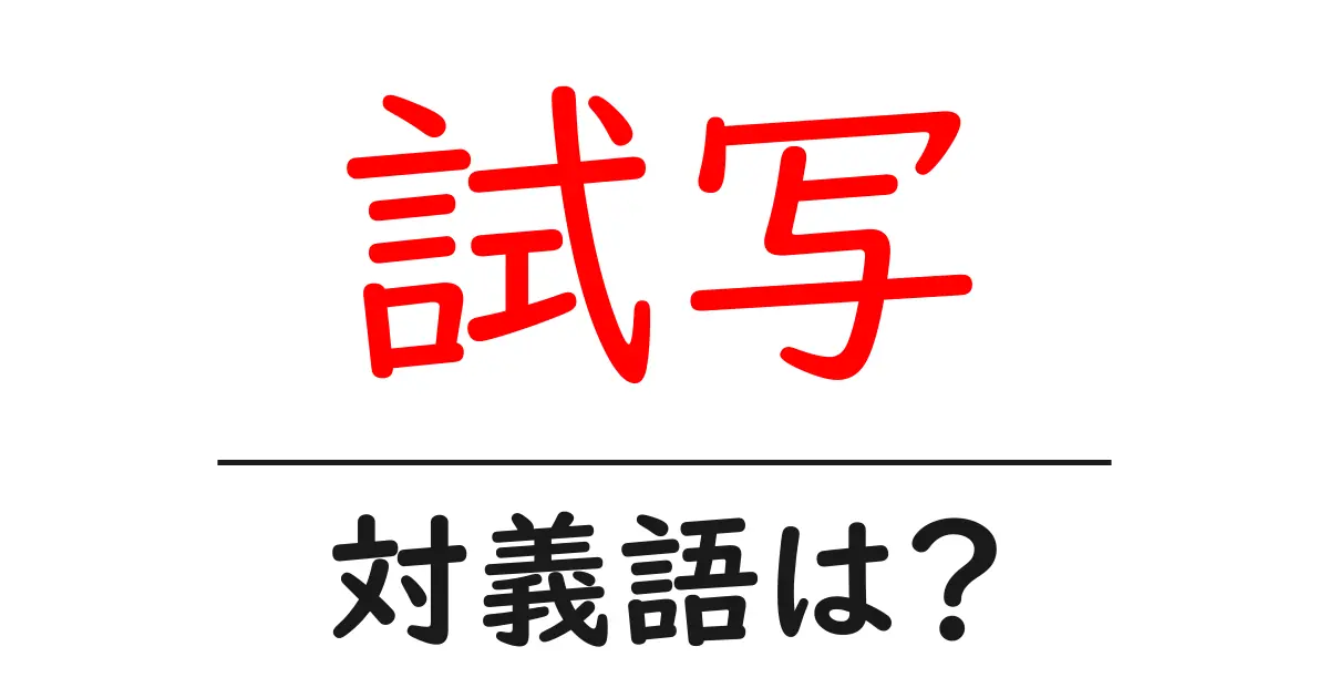 試写の対義語・反対語を使用例を交えて分かりやすく解説！