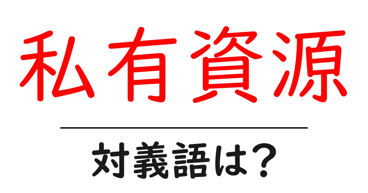 私有資源の対義語・反対語を使用例を交えて分かりやすく解説!