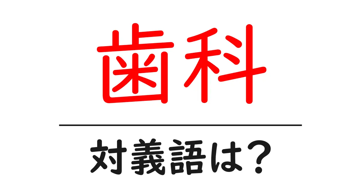 歯科の対義語・反対語を使用例を交えて分かりやすく解説!