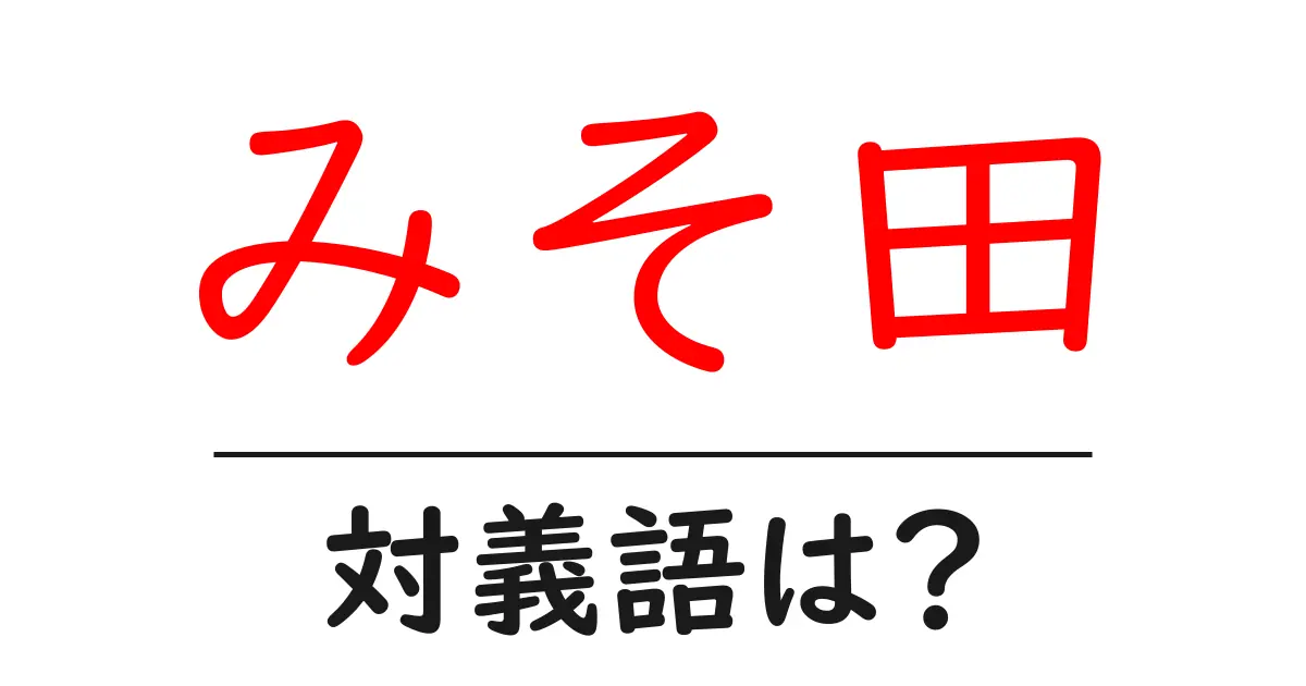 みそ田の対義語・反対語を使用例を交えて分かりやすく解説!