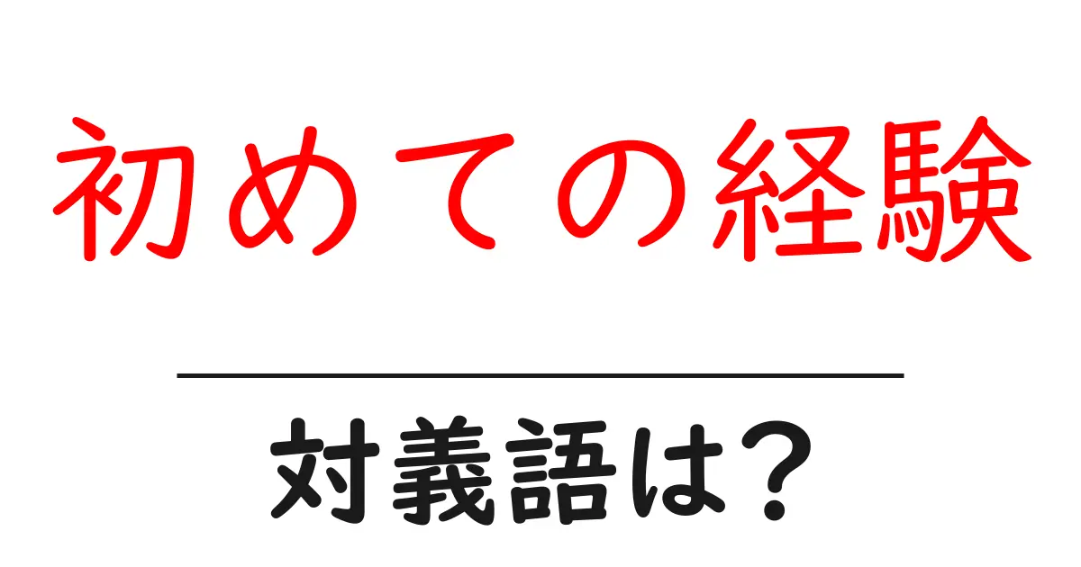 初めての経験の対義語・反対語を使用例を交えて分かりやすく解説!