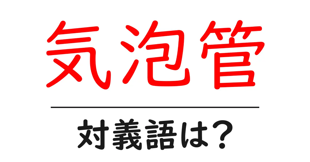 気泡管の対義語・反対語を使用例を交えて分かりやすく解説!