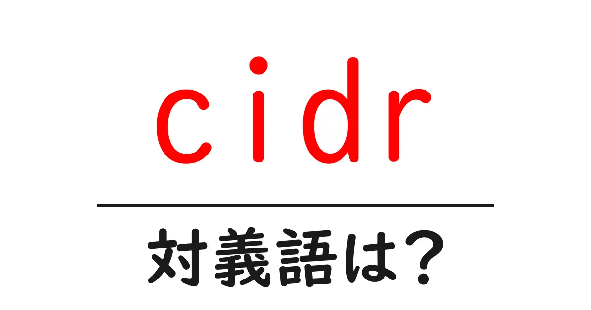 cidrの対義語・反対語を使用例を交えて分かりやすく解説!