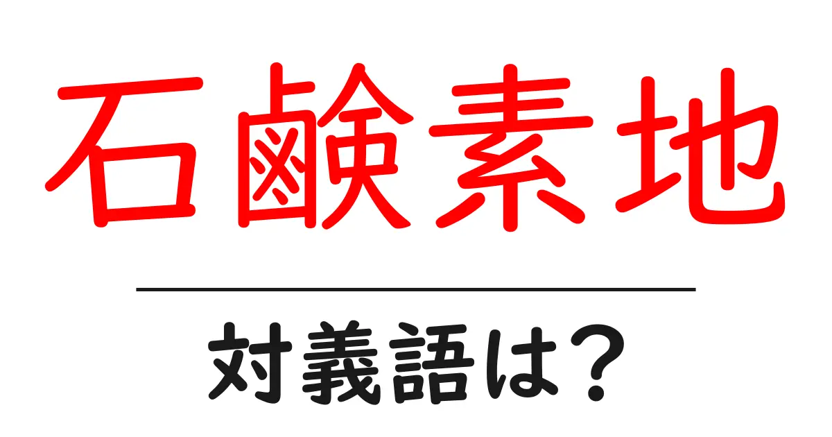石鹸素地の対義語・反対語を使用例を交えて分かりやすく解説!
