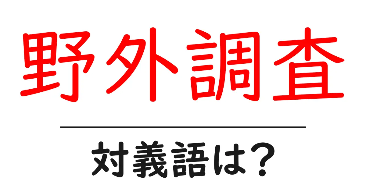 野外調査の対義語・反対語を使用例を交えて分かりやすく解説!