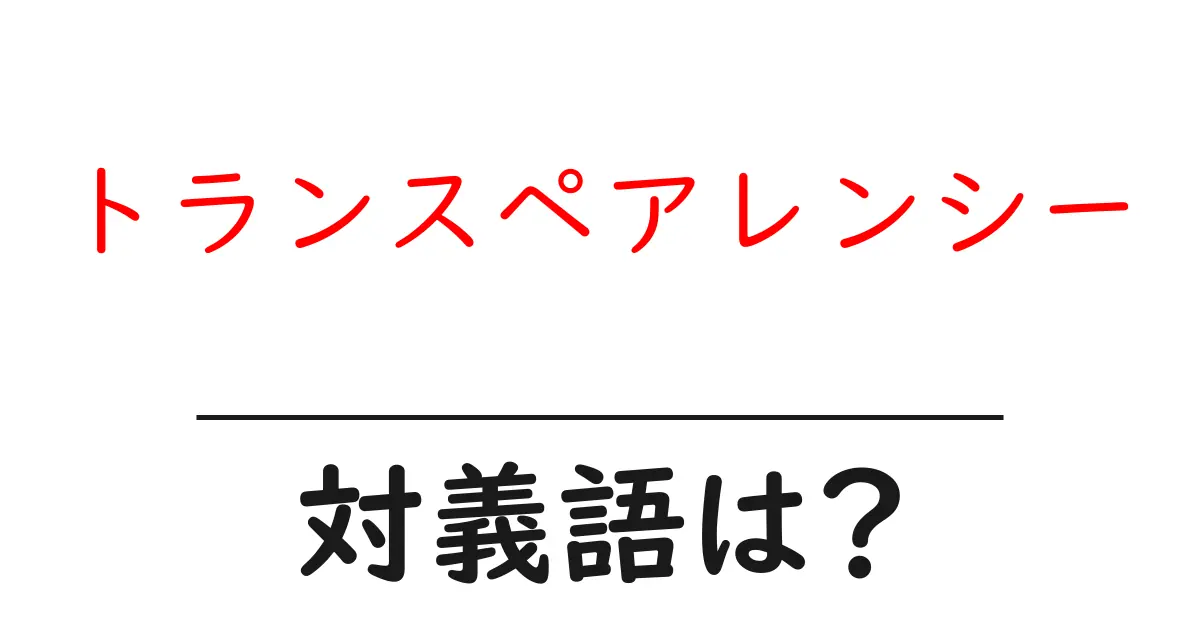 トランスペアレンシーの対義語・反対語を使用例を交えて分かりやすく解説!