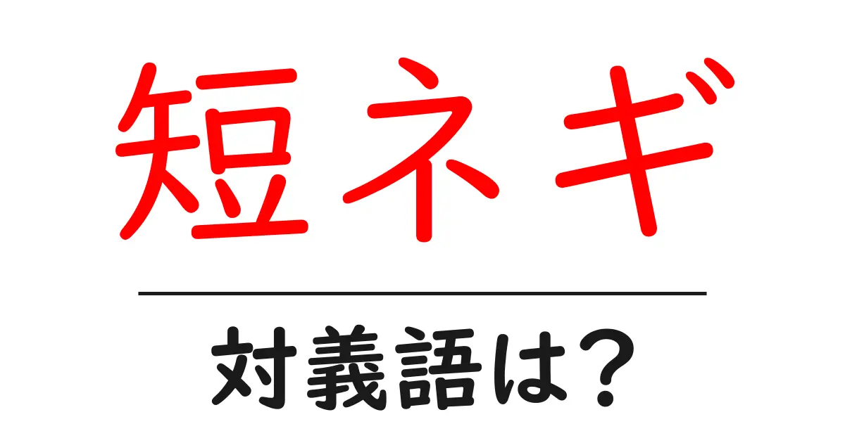 短ネギの対義語・反対語を使用例を交えて分かりやすく解説!