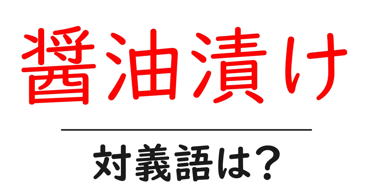 醤油漬けの対義語・反対語を使用例を交えて分かりやすく解説!