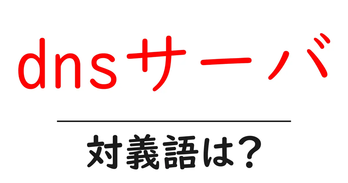 dnsサーバの対義語・反対語を使用例を交えて分かりやすく解説!