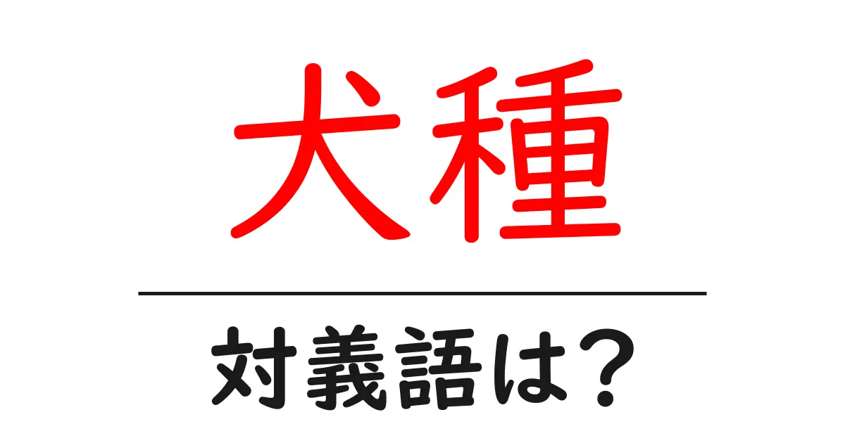 犬種の対義語・反対語を使用例を交えて分かりやすく解説!