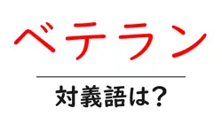 ベテランの対義語・反対語を使用例を交えて分かりやすく解説！