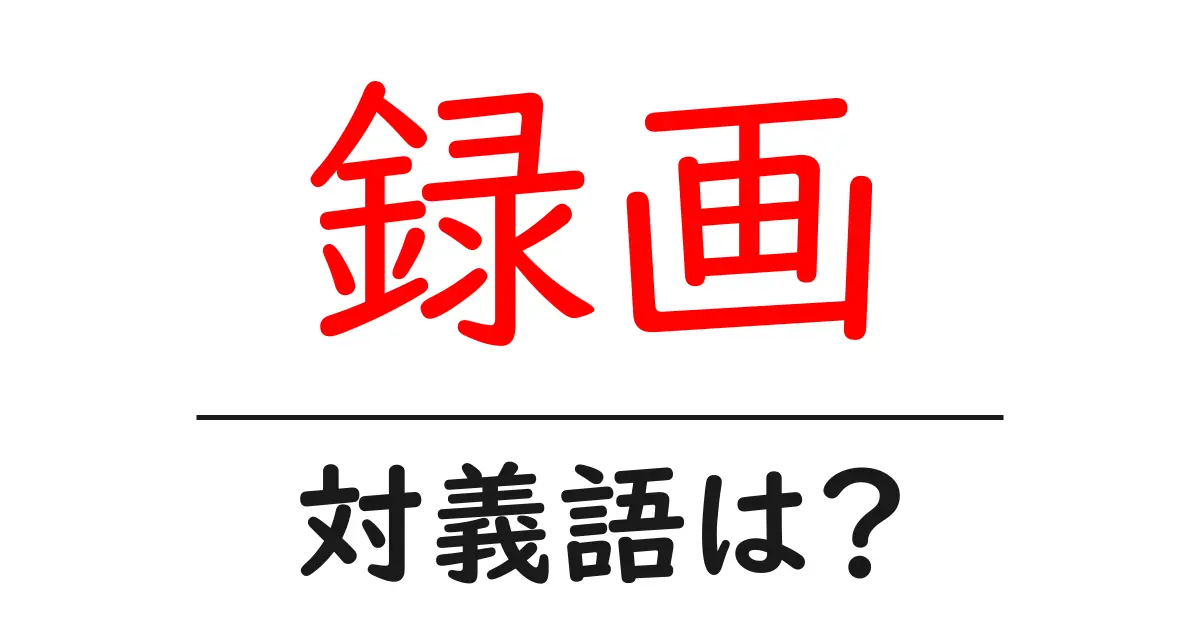 録画の対義語・反対語を使用例を交えて分かりやすく解説!