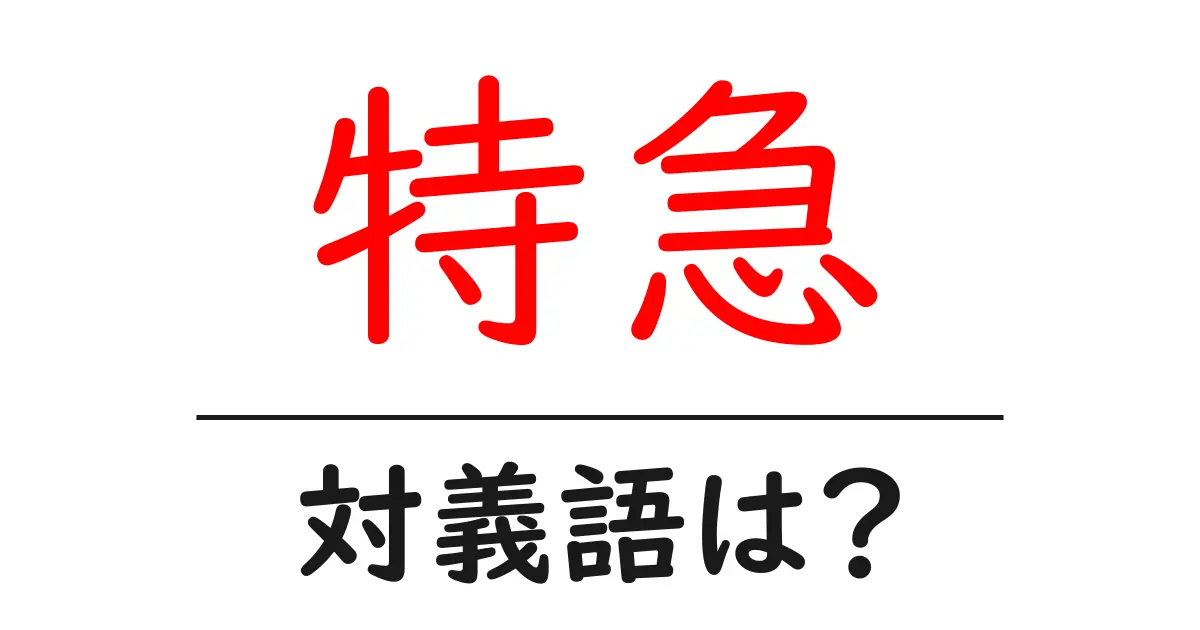 特急の対義語・反対語を使用例を交えて分かりやすく解説！