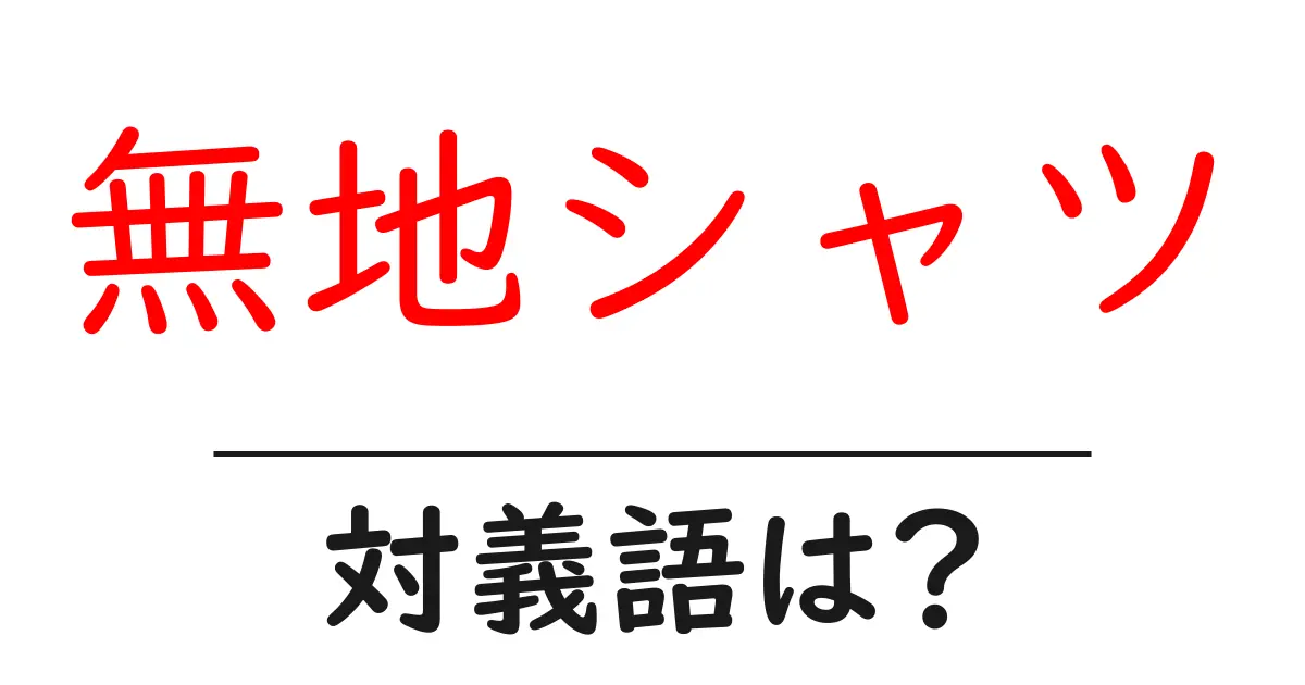 無地シャツの対義語・反対語を使用例を交えて分かりやすく解説!