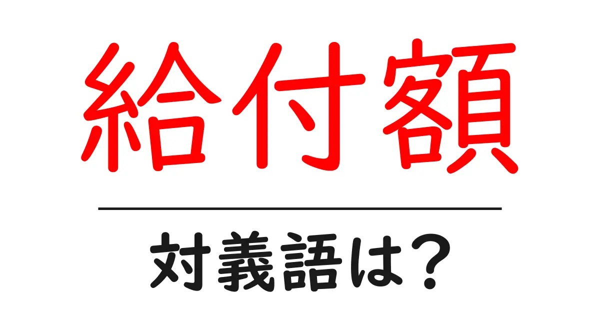 給付額の対義語・反対語を使用例を交えて分かりやすく解説!