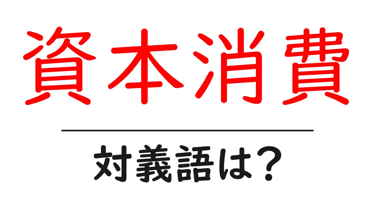 資本消費の対義語・反対語を使用例を交えて分かりやすく解説!