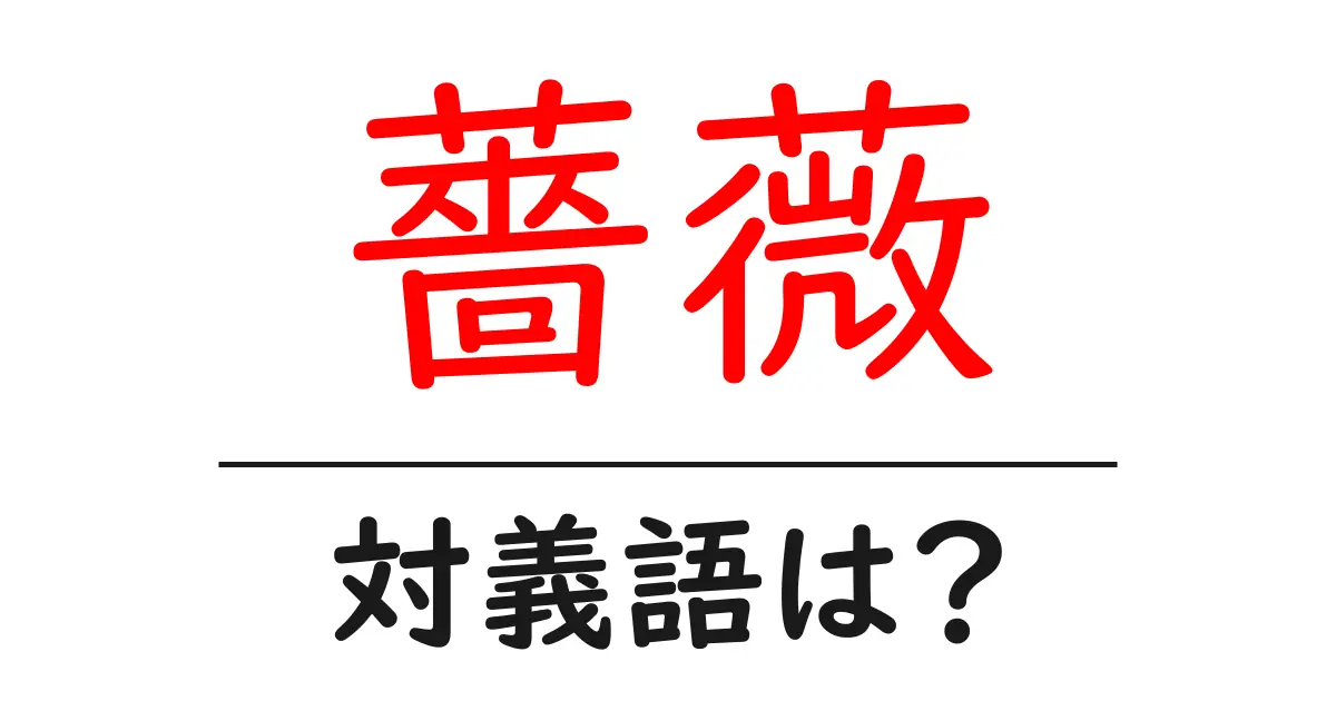 薔薇の対義語・反対語を使用例を交えて分かりやすく解説！