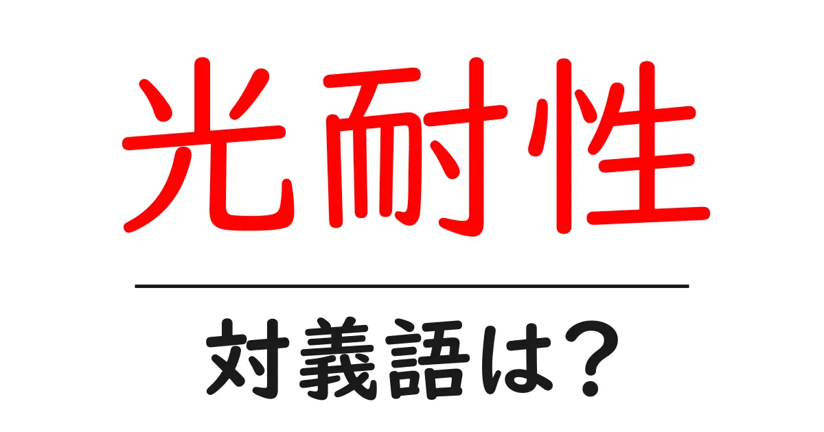光耐性の対義語・反対語を使用例を交えて分かりやすく解説!