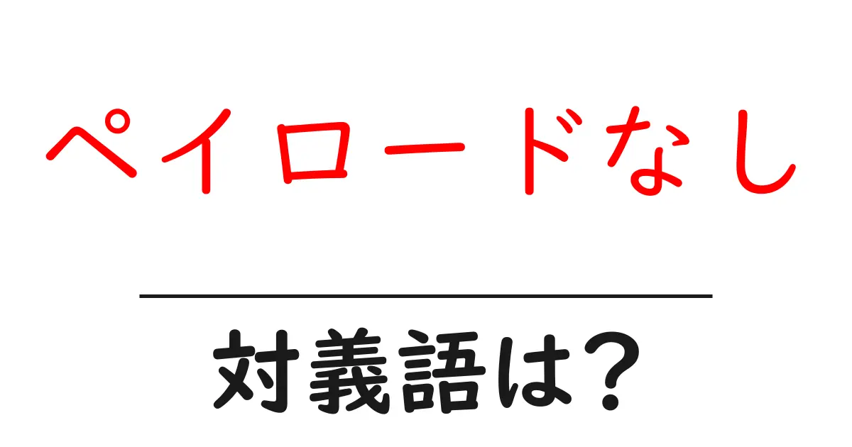 ペイロードなしの対義語・反対語を使用例を交えて分かりやすく解説!
