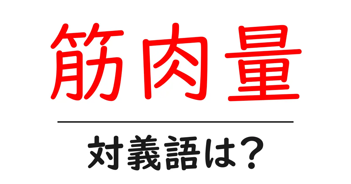 筋肉量の対義語・反対語を使用例を交えて分かりやすく解説!