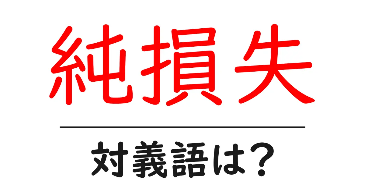 純損失の対義語・反対語を使用例を交えて分かりやすく解説!
