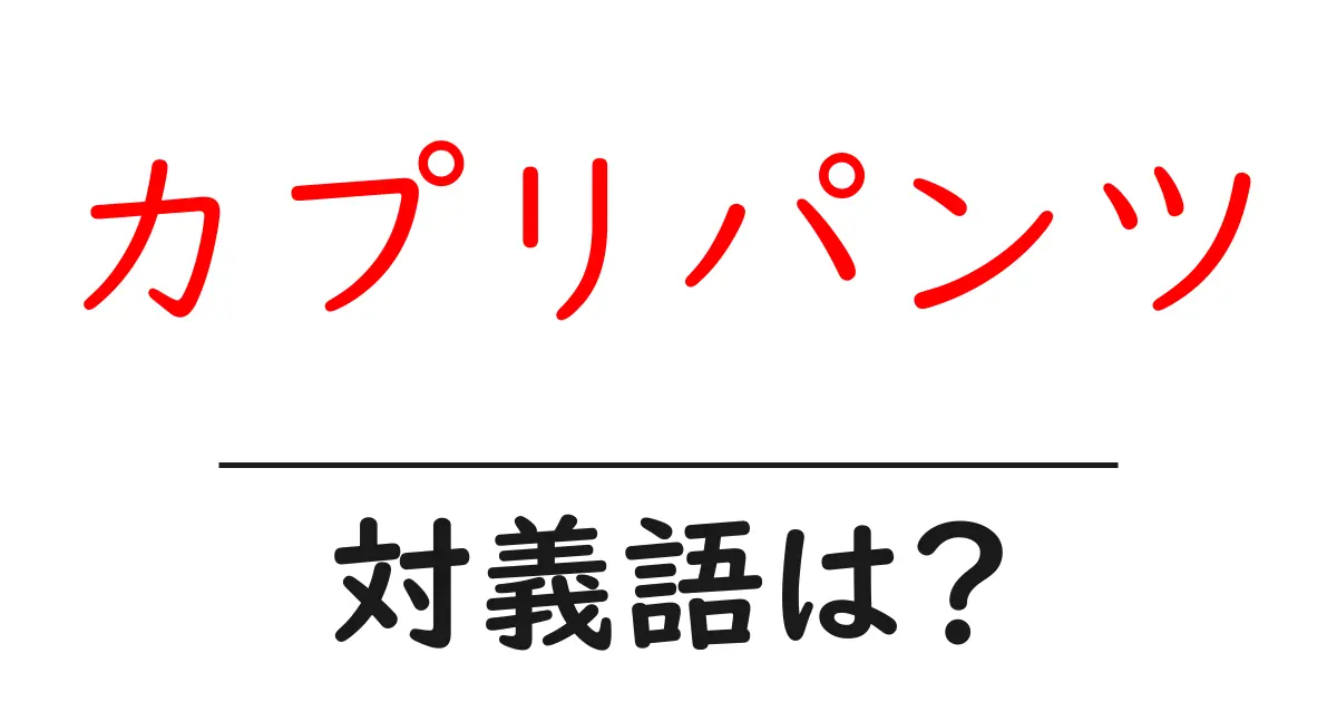 カプリパンツの対義語・反対語を使用例を交えて分かりやすく解説!