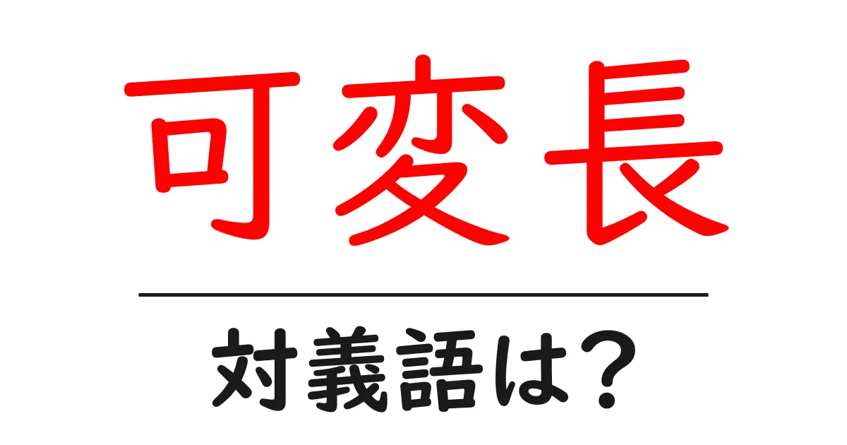 可変長の対義語・反対語を使用例を交えて分かりやすく解説!