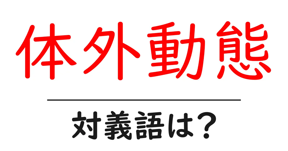 体外動態の対義語・反対語を使用例を交えて分かりやすく解説!