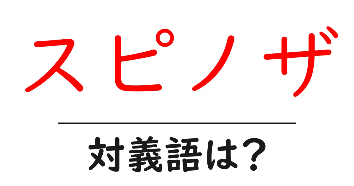 スピノザの対義語・反対語を使用例を交えて分かりやすく解説!