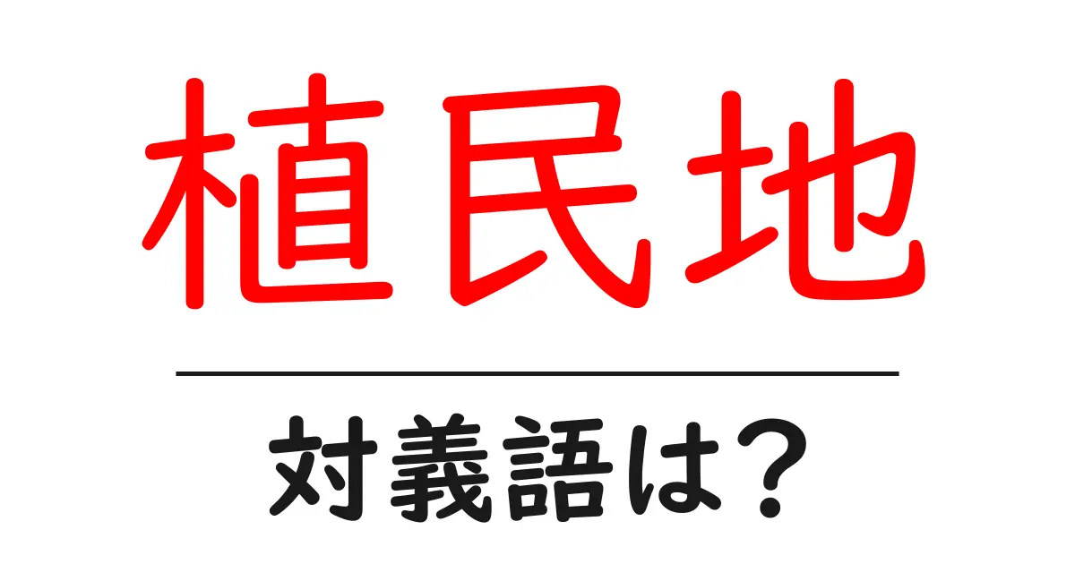 植民地の対義語・反対語を使用例を交えて分かりやすく解説！