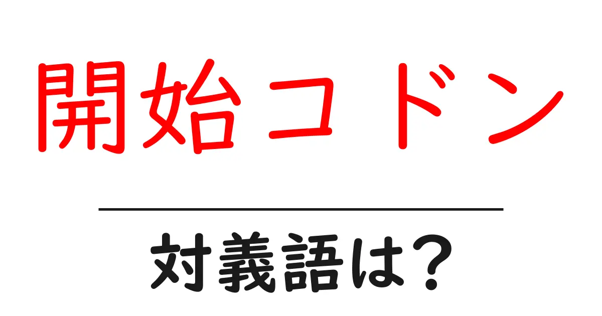 開始コドンの対義語・反対語を使用例を交えて分かりやすく解説!
