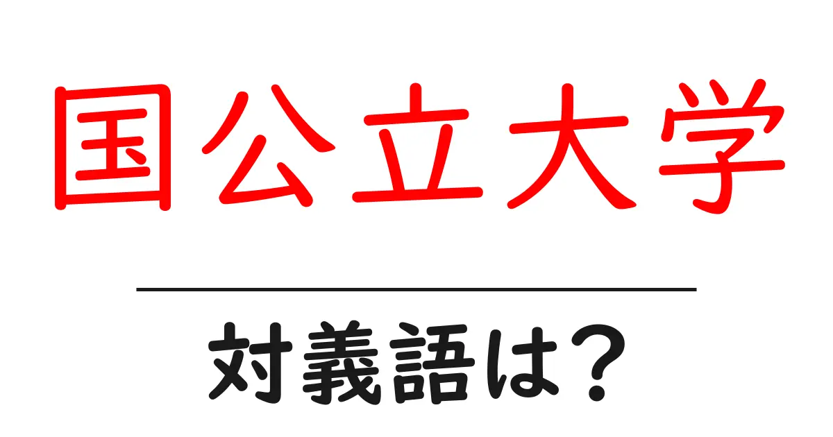 国公立大学の対義語・反対語を使用例を交えて分かりやすく解説!