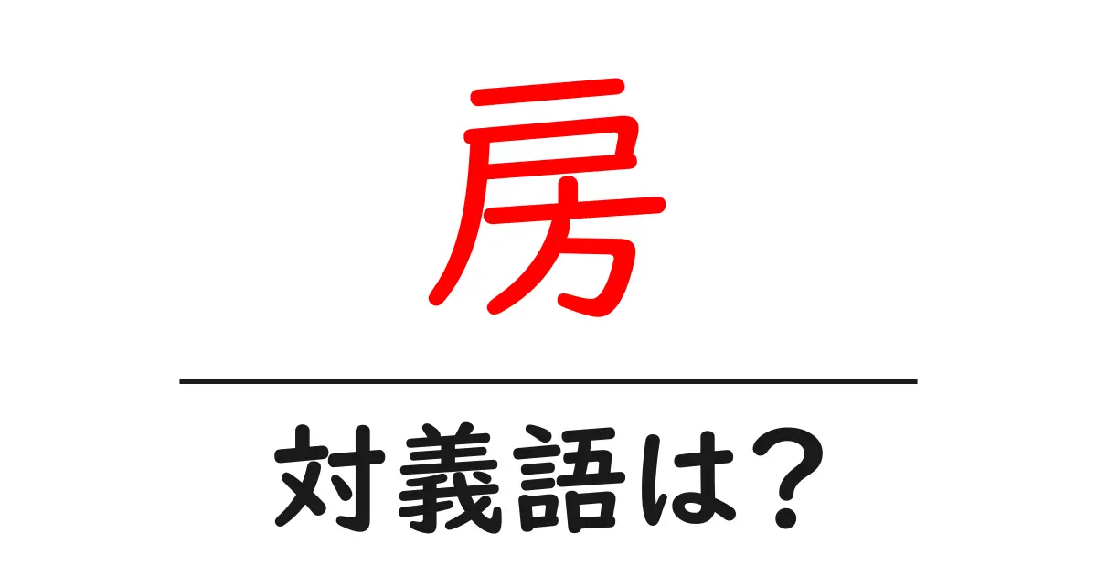 房の対義語・反対語を使用例を交えて分かりやすく解説!