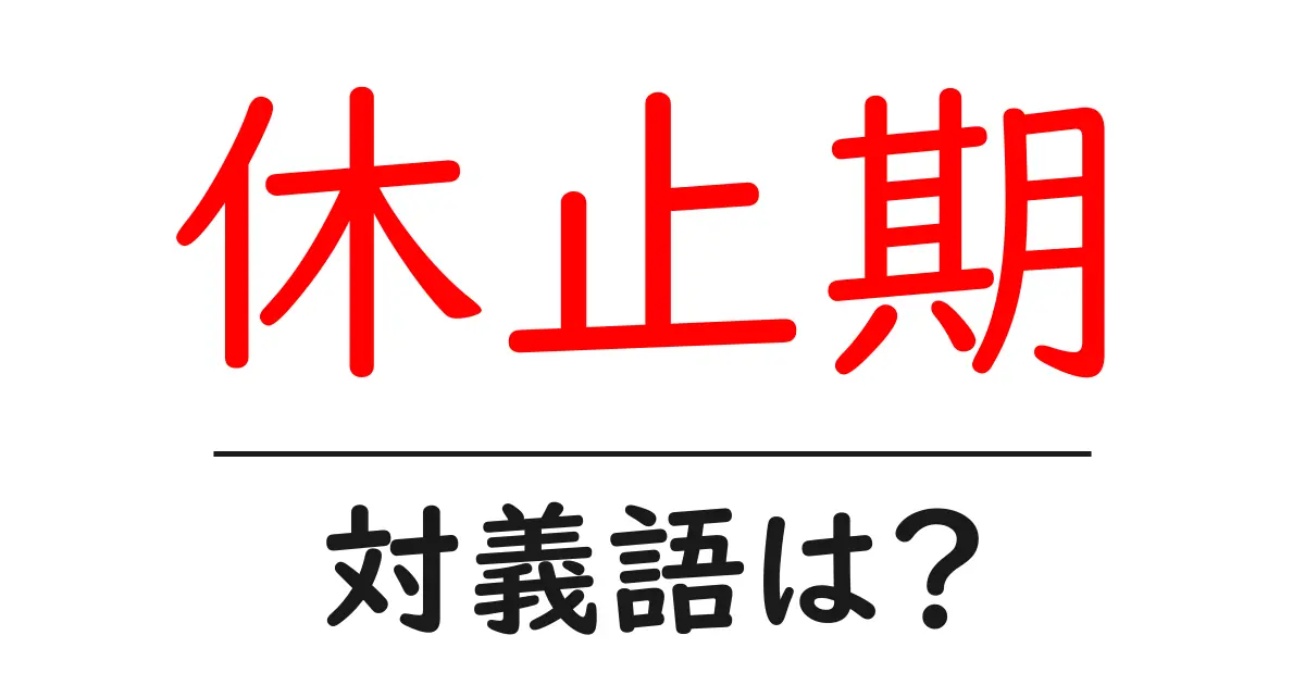 休止期の対義語・反対語を使用例を交えて分かりやすく解説!