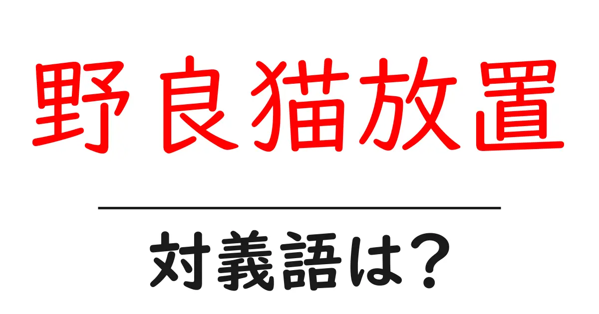 野良猫放置の対義語・反対語を使用例を交えて分かりやすく解説!