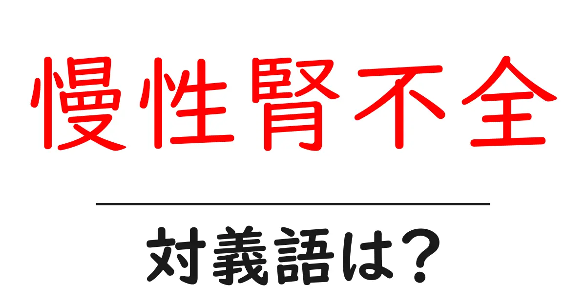 慢性腎不全の対義語・反対語を使用例を交えて分かりやすく解説!