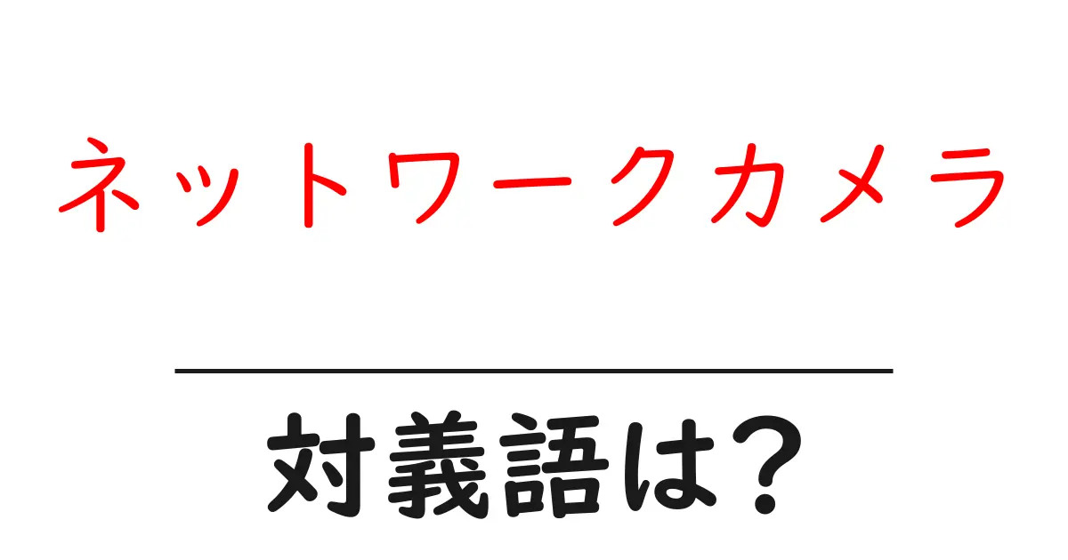 ネットワークカメラの対義語・反対語を使用例を交えて分かりやすく解説!