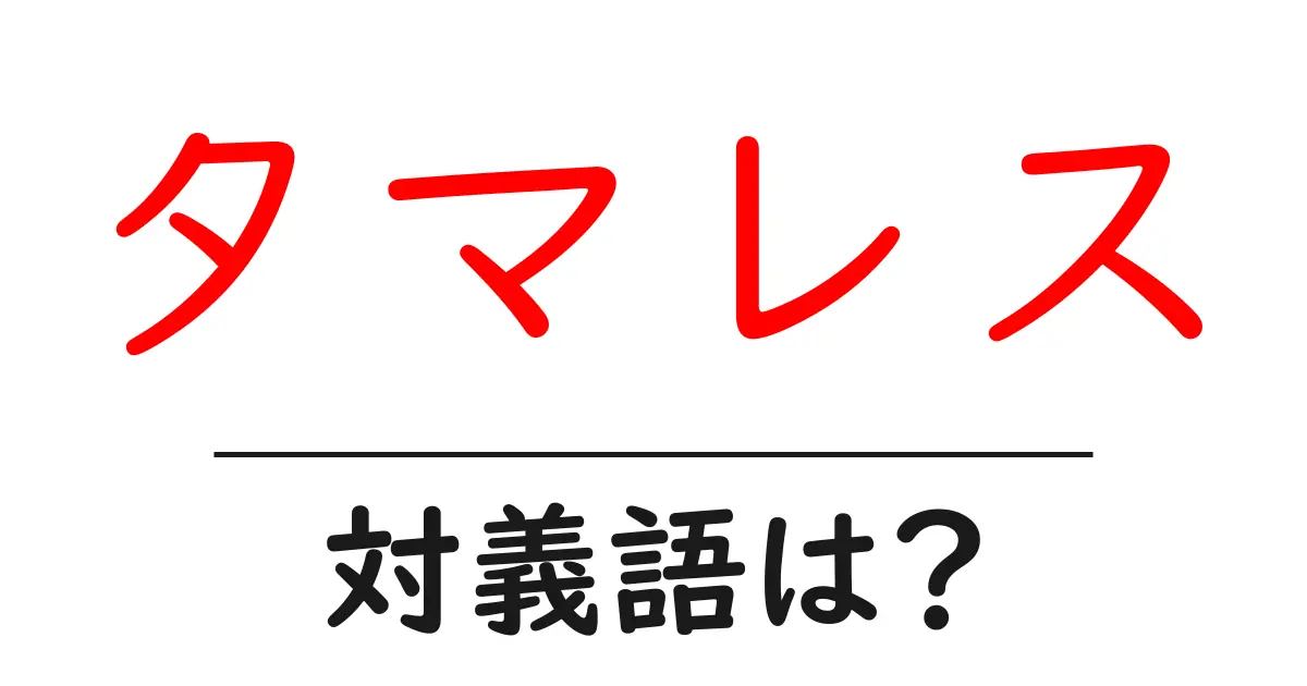 タマレスの対義語・反対語を使用例を交えて分かりやすく解説!
