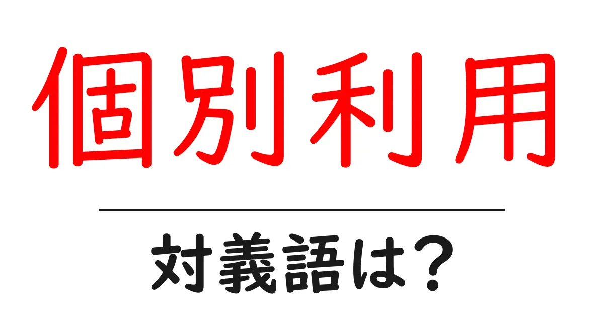 個別利用の対義語・反対語を使用例を交えて分かりやすく解説!