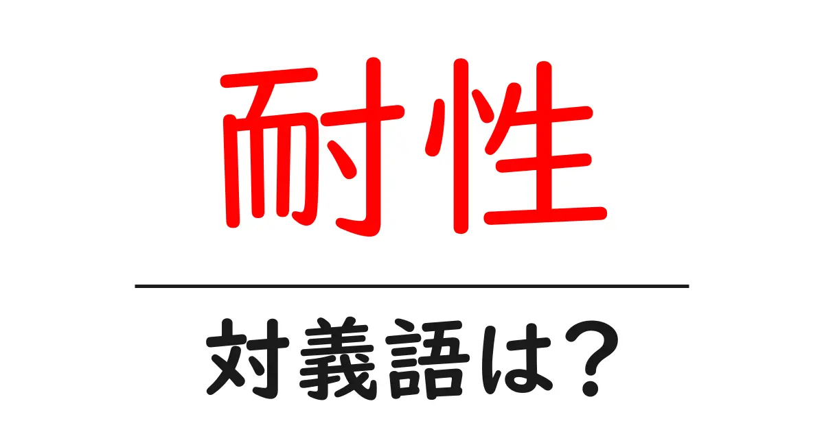 耐性の対義語・反対語を使用例を交えて分かりやすく解説!