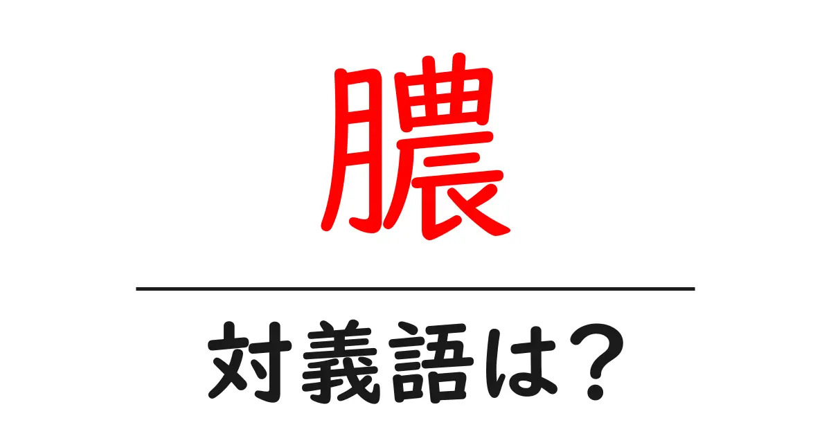 膿の対義語・反対語を使用例を交えて分かりやすく解説!