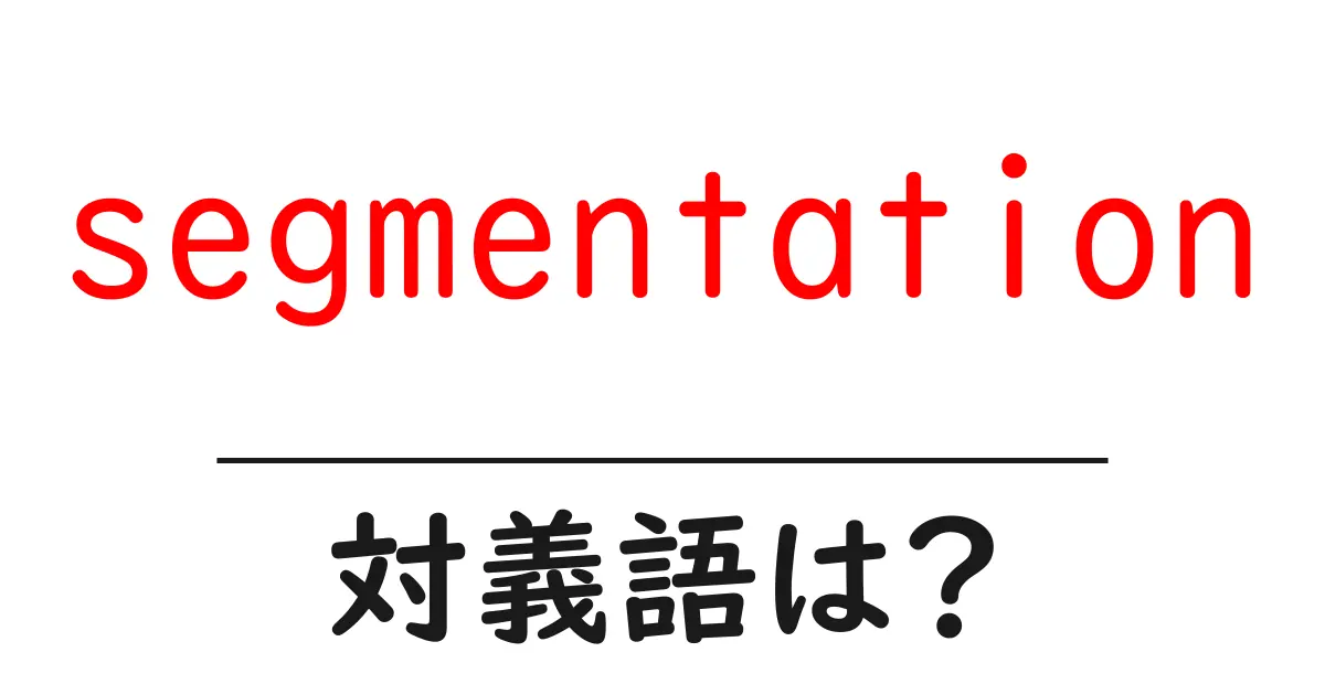 segmentationの対義語・反対語を使用例を交えて分かりやすく解説！